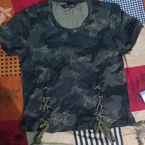 Khaki Printed Tshirt