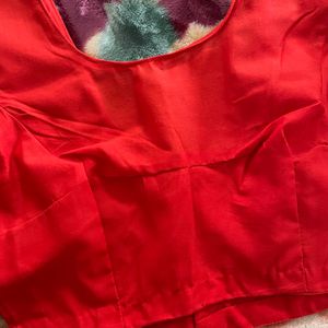 Four Tucks Red Blouse