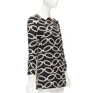 VALENTINO print virgin wool silk shift dress