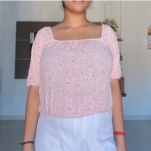 Baby Pink Pinteresty Crop Top