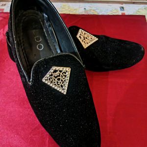 Black Velvet Loffer Shoe