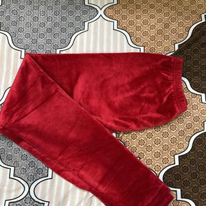 Maroon Color Velvet Leggings