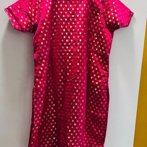 Pink Banarasi Kurta