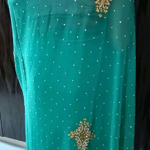 (1)New Wedding Saree With Blouse