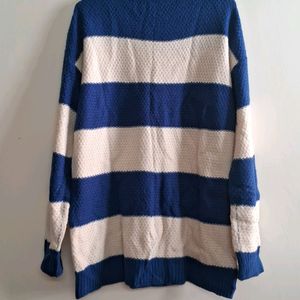 Blue and white sweater