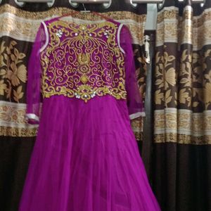 Beautiful Ethnic Purple Gown With Duppatta