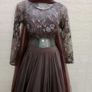 Mauve Designer Lehengacholi