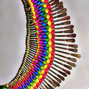 Multicolored Metal Choker Necklace