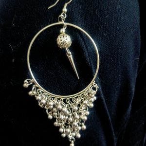 Silver Loop Dangling Earrings