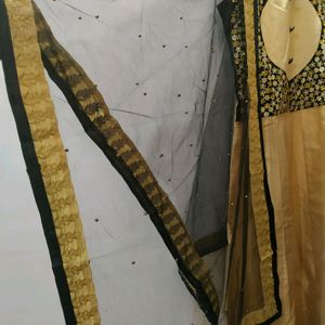 unused partywear gown with dupatta