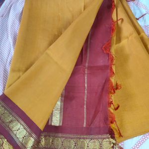 Pure Silk Single Side Bordered Saree