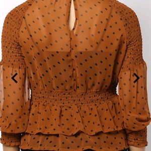 Polka Dotted Brown Top