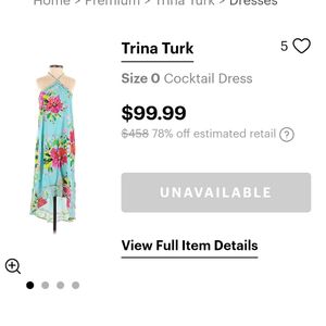 Trina Turk 100% Silk Watercolor Floral Dress