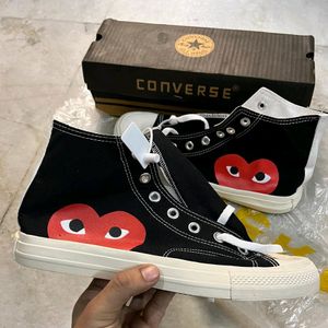 CONVERSE CDG PLAY BLACK HIGH TOPS SNEAKERS