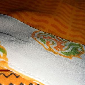 A Side Line Design Orange Kurta