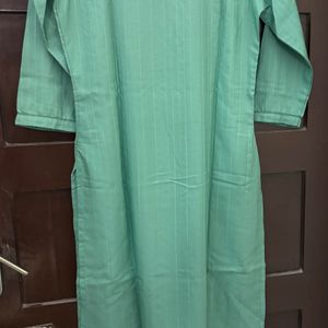 Libas Green Embroidered Silk kurta