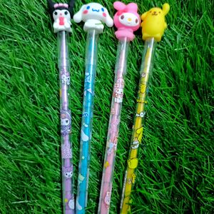 Set of 4 Sanrio Character Push Pencils