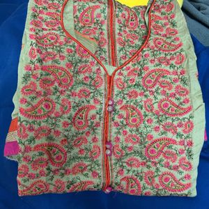 Fully Embroidered Long Kurti