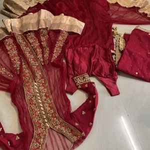 Maroon Designer Arabic Lehenga No Flaws