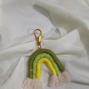 Handmade Macrame Rainbow Keychain