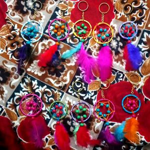 Dreamcatcher Keyrings Multicolour Set Of 10