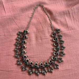 Oxidised silver necklace