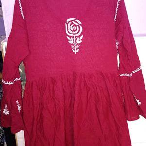 Maroon Red Short Kurti❤️😍