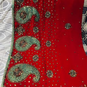 Red Zardosi Saree