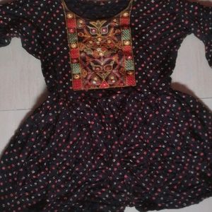 Bandhani Print Katchi Patch Peplum Top