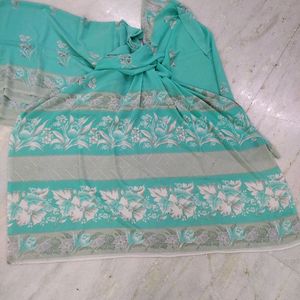 Ponam Coral Green Saree