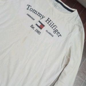 TOMMY HILFIGER Men Full Sleeve Embroidered T Shirt