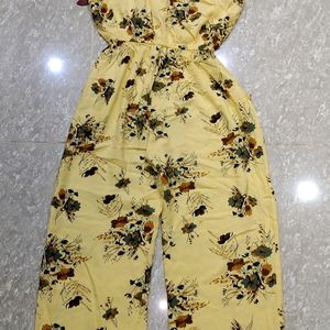 Yellow Floral Print Jumpsuit