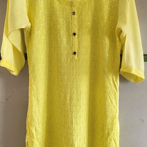 Cotton Yellow Kurti.