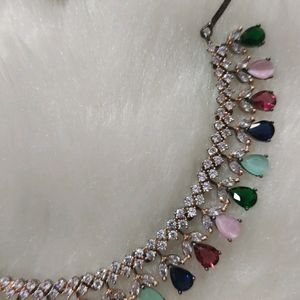 Swarovski Diamond Multicolor Stone necklace