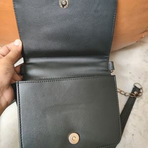 Black Patterned Sling Bag