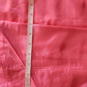 Pink Shiny Cotton Stright Kurta