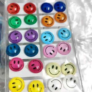 Smiley Studs Brand New 12 Pairs