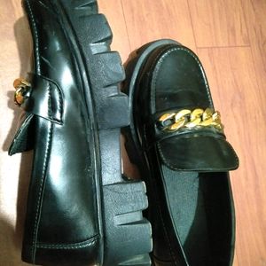 Black Heel Loafer For Women