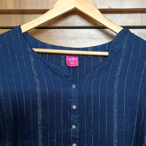 Shimmer Navy Blue Kurta (XXL)