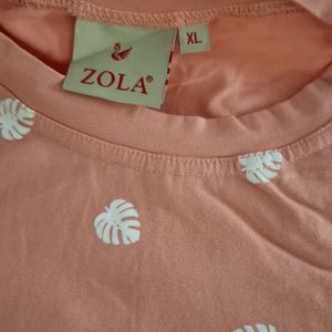 Peach Color Daily Wear Printed Top