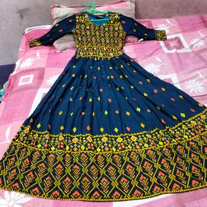 Plastic Mirror&Embroidery Work Anarkali Dress