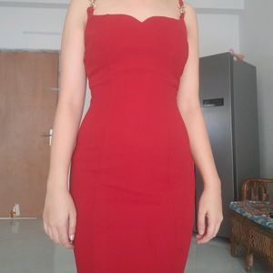 Newme Red Maxi Fishtail Dress