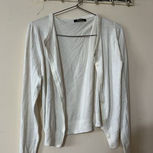 Pretty White Cardigan + Black Shrug Combo