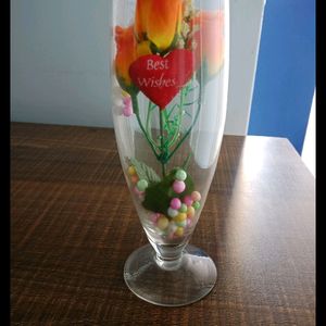 Flower 🌹 In Glass Gift To Your Friend