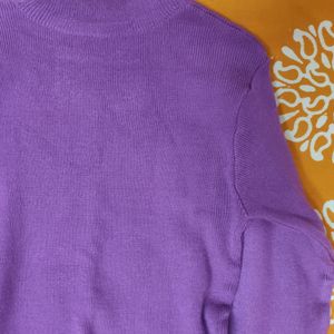 Purple High Neck Sweater