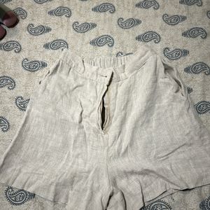 High Waist Beige Shorts