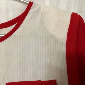 Red & White Short Sleeve Dress