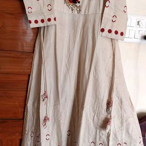 Anarkali Jute Cotton Kurtha Rarely Used.