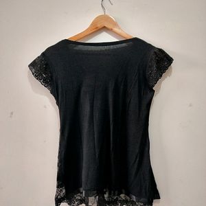 Black Designer Sequins Top Women