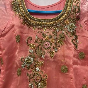 Party Wear Embroidered Pink Suit